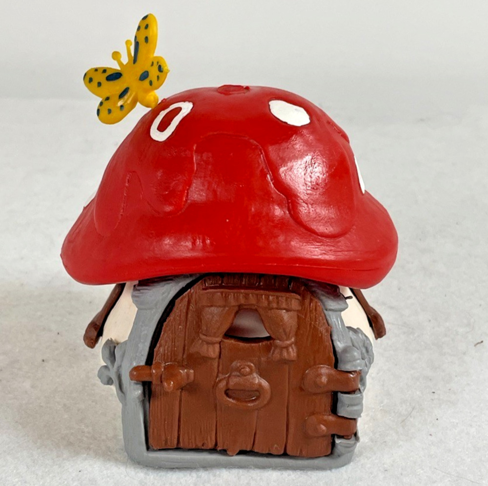 Schleich Smurf Brown Red Beige Brown House Vtg 1978 Peyo Mushroom Accessory Toy